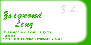 zsigmond lenz business card